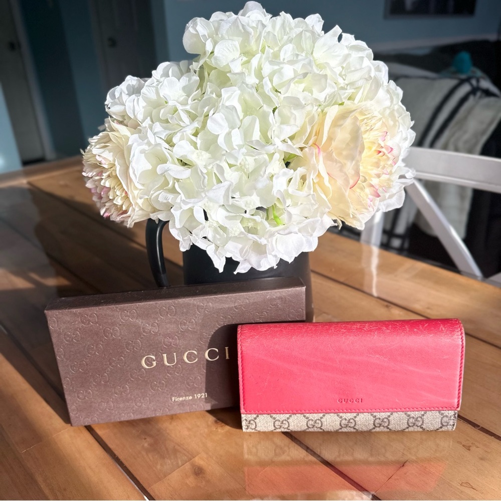 Gucci GG Supreme Bifold Long Wallet Tricolor